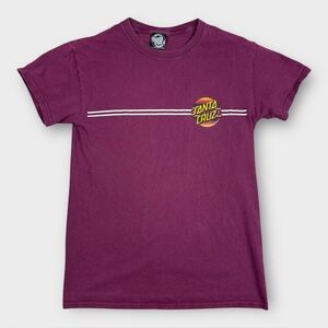 Santa Cruz Skateboards Mens Small Graphic T-Shirt‎ Maroon Sunset Logo Cotton S